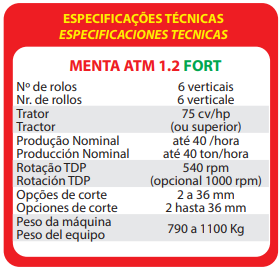 COLHEDORA DE FORRAGENS (FORRAGEIRA ÁREA TOTAL 2 LINHAS) - MODELO: ATM 1.2 FORT - Imagem 6